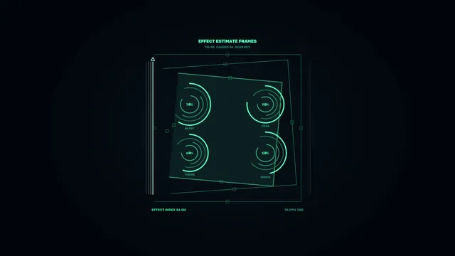 Neon effect gauges in a dark technical grid — neon interface wallpaper at 3840x2160