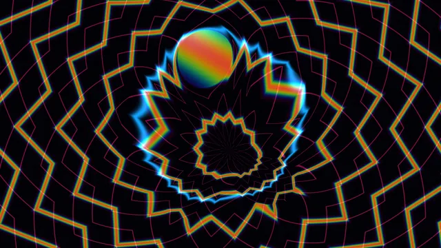 Prismatic Orb in a Geometric Night Field — abstract wallpaper at 3840x2160