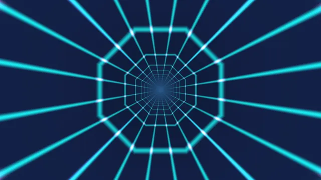 Cyan tunnel geometry in deep blue space — geometric tunnel wallpaper at 3840x2160