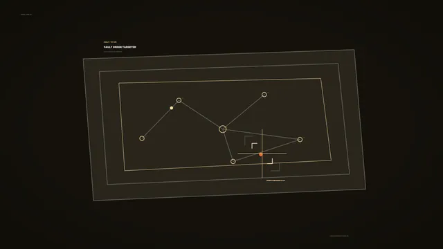 Fault origin diagram in amber and charcoal — diagram wallpaper at 3840x2160