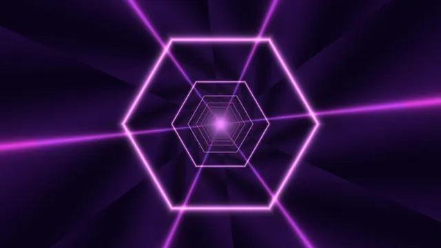Violet hexagonal tunnel of light and space — hexagonal tunnel wallpaper at 3840x2160