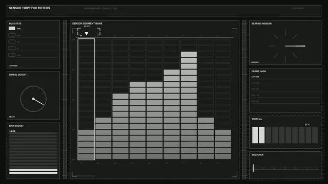 Monochrome Sensor Grid Interface with Signal Bars — sensor interface wallpaper at 3840x2160