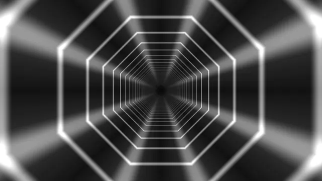 Concentric octagon tunnel in monochrome light — concentric octagons wallpaper at 3840x2160