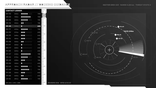 Monochrome Radar Docking Guidance Display — radar wallpaper at 3840x2160