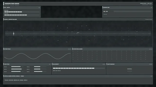 Dark sonar console with horizon vector field — sonar wallpaper at 3840x2160