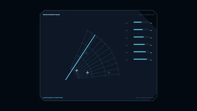 Cyan Telemetry Radar on Midnight Blue — telemetry interface wallpaper at 3840x2160