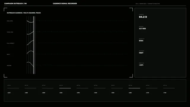 Monochrome cadence signal interface with waveforms — monochrome wallpaper at 3840x2160
