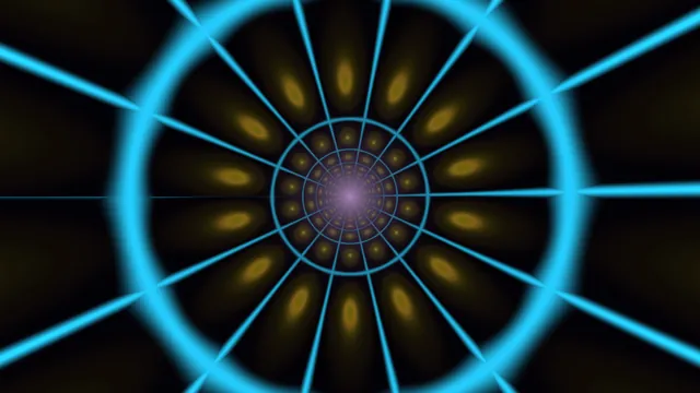 Cyan radial lattice with a golden centre — cyan wallpaper at 3840x2160