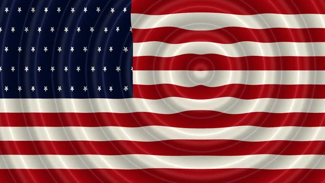 Waving American flag with concentric light — american flag wallpaper at 3840x2160