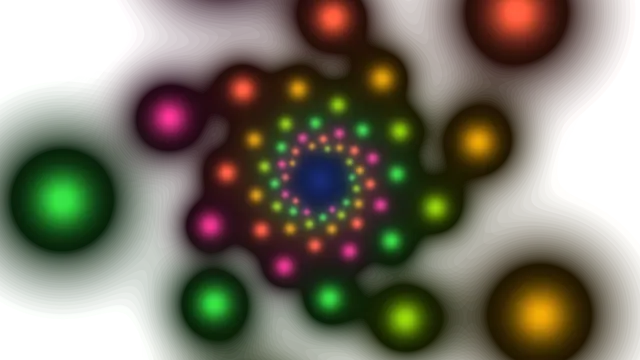 Chromatic orbit of luminous dots and flowing contours — abstract wallpaper at 3840x2160