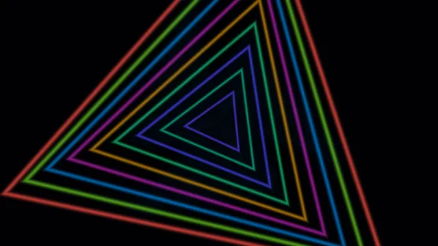 Neon triangles receding into black space — neon triangles wallpaper at 3840x2160