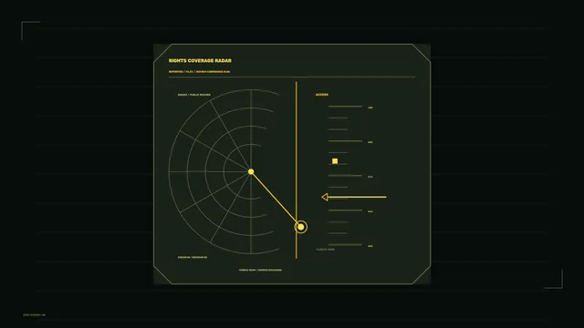 Olive radar interface with yellow signal geometry — radar interface wallpaper at 3840x2160