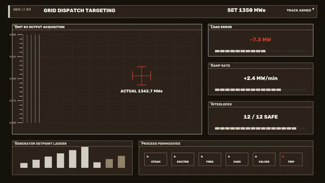 Dark power grid control dashboard with red indicators — power grid wallpaper at 3840x2160