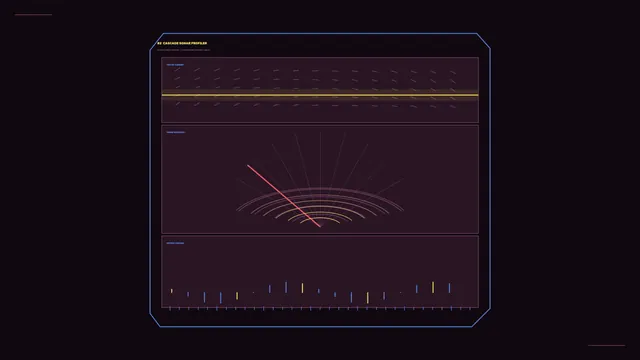 Neon sonar diagrams on a dark plum field — sonar wallpaper at 3840x2160