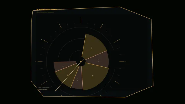 Bearing prism compass in amber and charcoal — compass diagram wallpaper at 3840x2160
