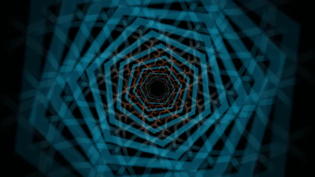 Concentric teal hexagons in deep negative space — hexagon wallpaper at 3840x2160