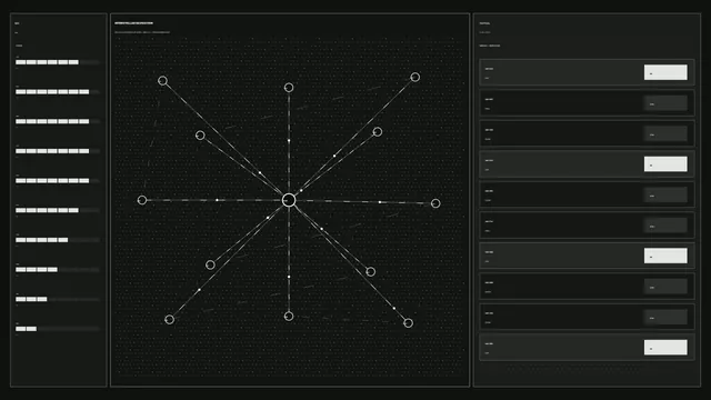 Interstellar navigation grid in black and white — navigation interface wallpaper at 3840x2160