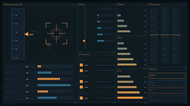 Dark industrial control panel with orange data marks — control panel wallpaper at 3840x2160