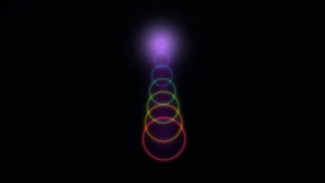 Prismatic circles in a vertical light sequence — glowing circles wallpaper at 3840x2160