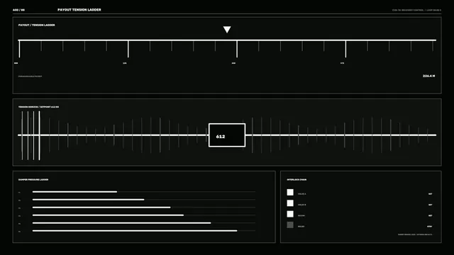 Monochrome tension ladder control diagram — technical diagram wallpaper at 3840x2160