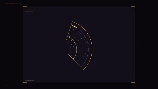 Amber radial schematic on a dark field — radial diagram wallpaper at 3840x2160