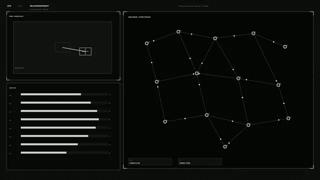 Monochrome mesh topology interface on black — mesh topology wallpaper at 3840x2160