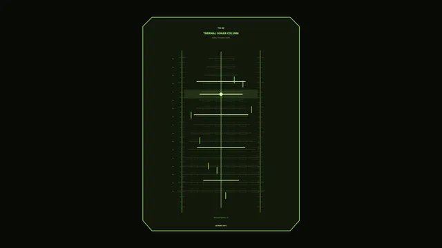 Thermal Solar Column in Green Linework — thermal diagram wallpaper at 3840x2160