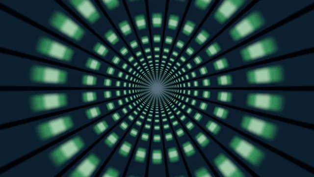 Green light tunnel with a central vanishing point — light tunnel wallpaper at 3840x2160