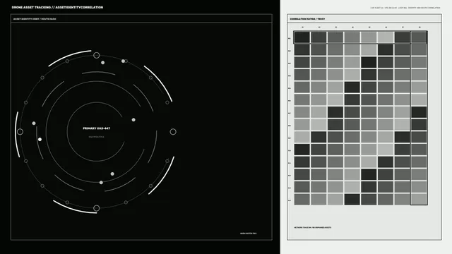 Orbital tracking diagram with grayscale matrix — orbital diagram wallpaper at 3840x2160