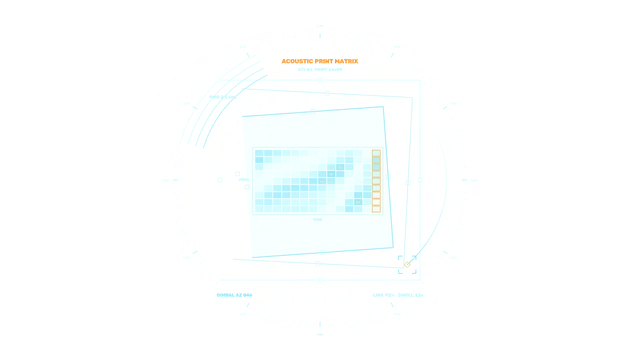 Cyan Acoustic Print Matrix on Black — technical diagram wallpaper at 3840x2160
