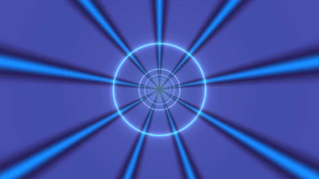 Cobalt Radial Geometry with Concentric Light Rings — blue wallpaper at 3840x2160