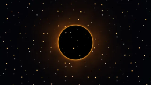 Black sun with an amber corona in starfield — black sun wallpaper at 3840x2160