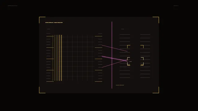 Magenta and Gold Grid on a Dark Field — geometric diagram wallpaper at 3840x2160