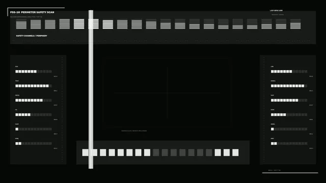 Monochrome reactor perimeter control interface — industrial interface wallpaper at 3840x2160