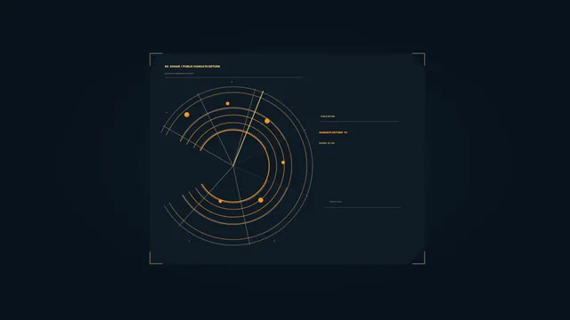 Orange orbital diagram on a midnight field — orbital diagram wallpaper at 3840x2160