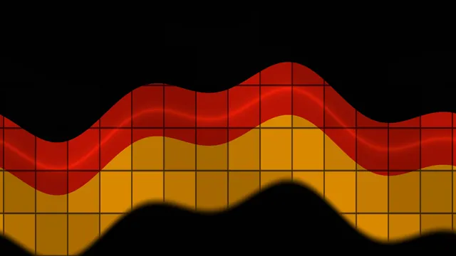 Red and Amber Waves Across a Dark Grid — abstract wallpaper at 3840x2160