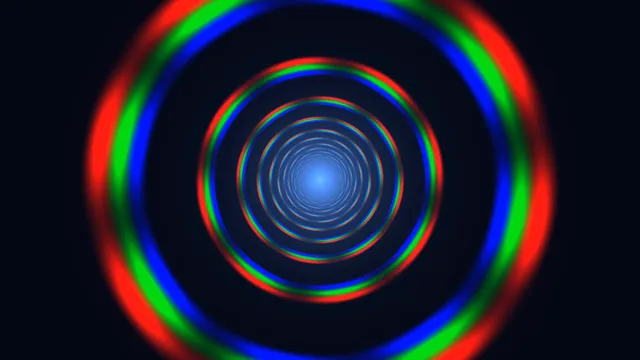 Concentric RGB rings around a blue light — concentric rings wallpaper at 3840x2160