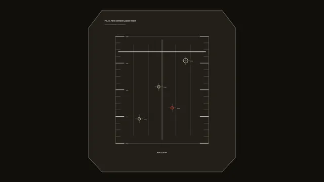 Dark radar grid with measured target marks — radar diagram wallpaper at 3840x2160