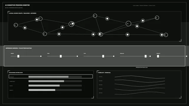 Dark cognitive process monitor with network diagrams — cognitive process wallpaper at 3840x2160