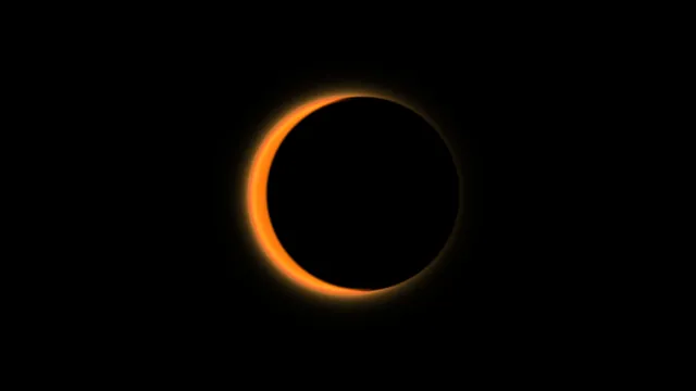 Orange crescent ring in black negative space — orange crescent wallpaper at 3840x2160