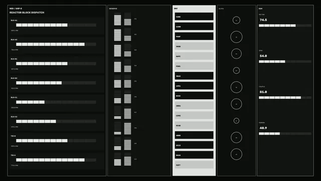 Monochrome reactor control panel geometry — control panel wallpaper at 3840x2160