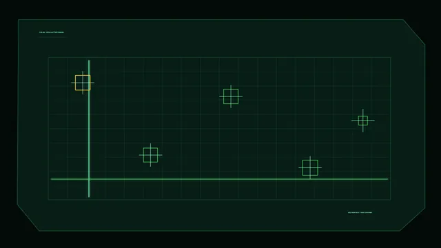 Neon radar grid with geometric signal markers — radar wallpaper at 3840x2160