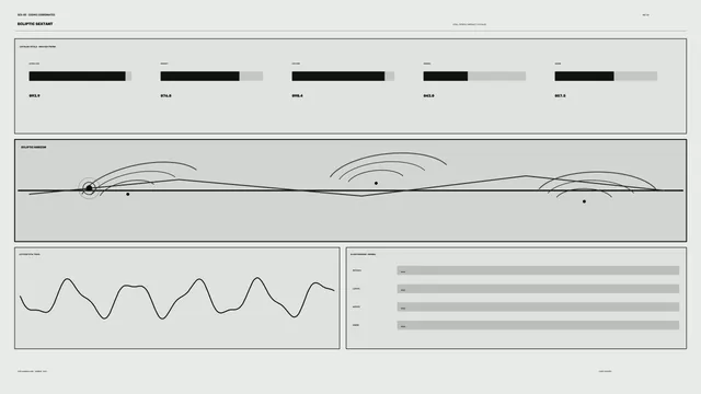 Ecliptic horizon in monochrome linework — ecliptic horizon wallpaper at 3840x2160