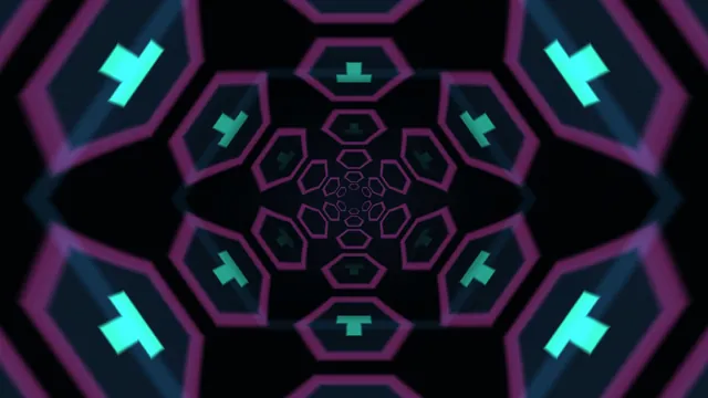 Cyan Forms in a Violet Hexagonal Recession — hexagonal pattern wallpaper at 3840x2160