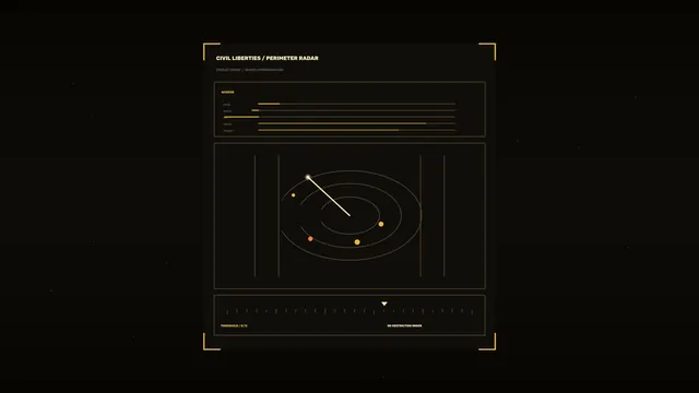 Perimeter radar diagram in amber and black — radar diagram wallpaper at 3840x2160