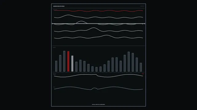 Dark sonar console with red signal and waveforms — sonar wallpaper at 3840x2160