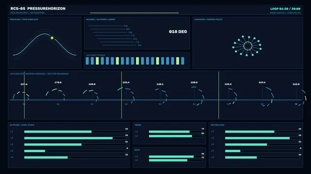 Pressure horizon control panel in blue and green — control panel wallpaper at 3840x2160
