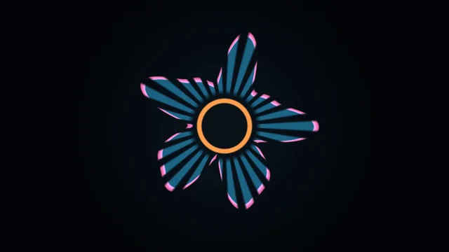 Neon radial flower on a field of midnight blue — radial flower wallpaper at 3840x2160