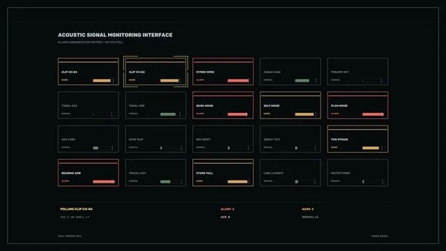 Acoustic Signal Monitoring Interface in Dark Space — acoustic monitoring wallpaper at 3840x2160