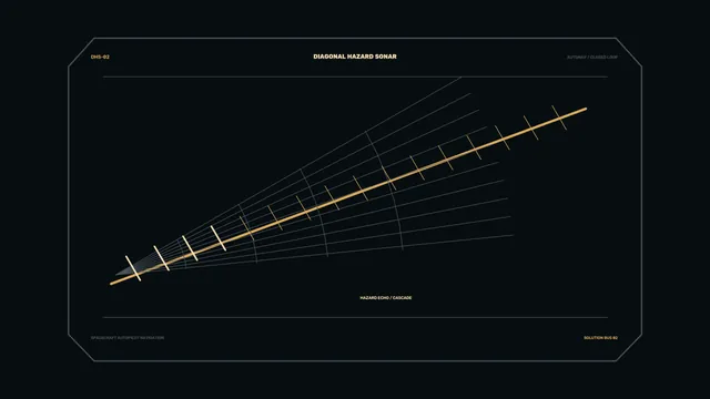 Amber diagonal sonar geometry on a dark field — sonar wallpaper at 3840x2160